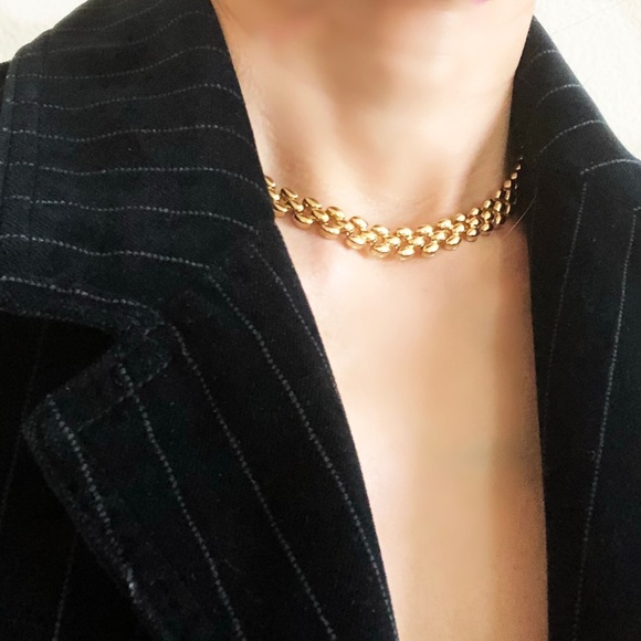 Vintage Gold leaf Linked Necklace - Picture 2 of 4